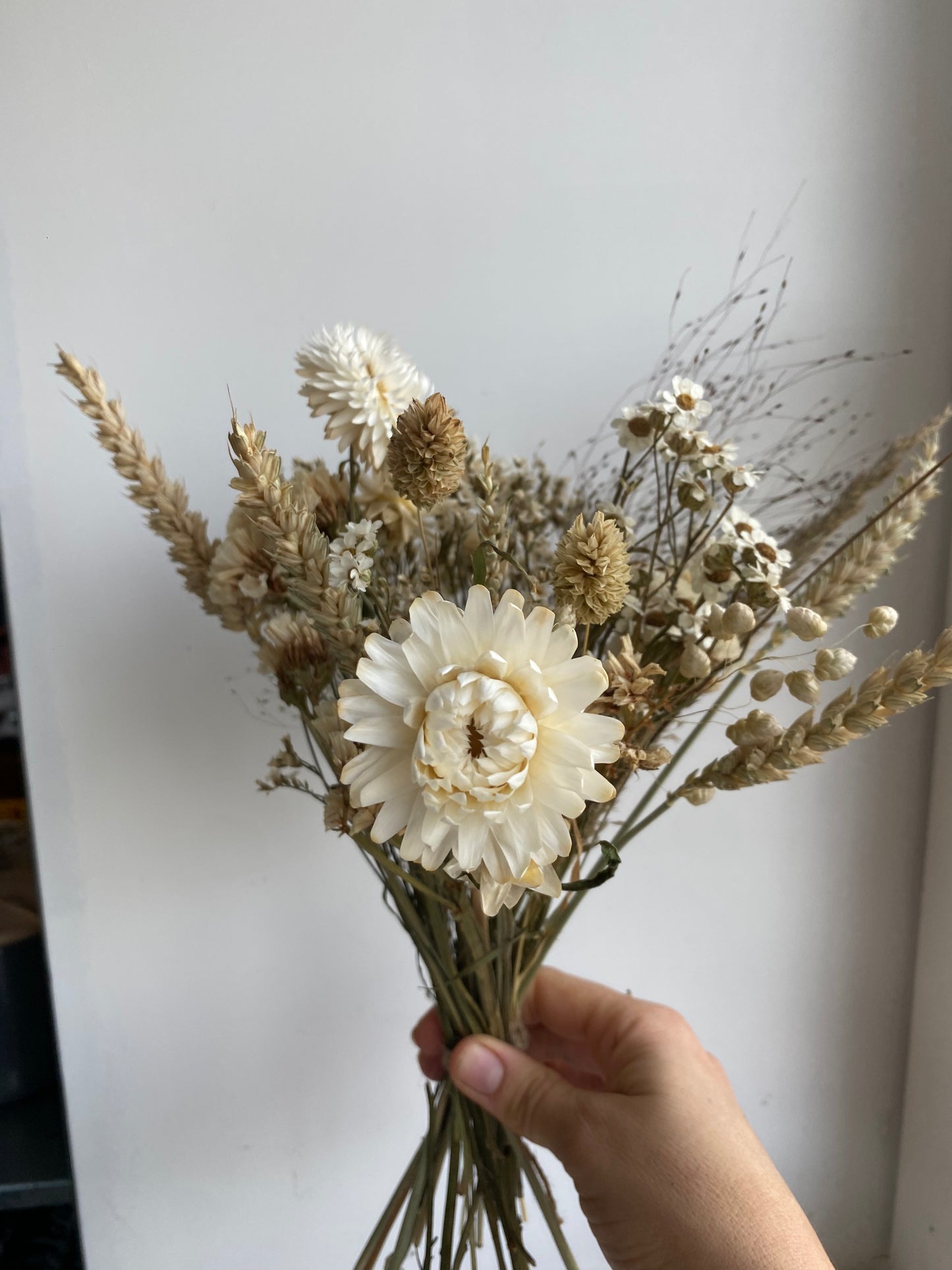 Small bouquet of dried flowers color mix