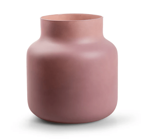 Rosa Eco Vase 20 cm – Matte altrosa Glasvase aus recyceltem Glas – Tuinkabouter Chrisje