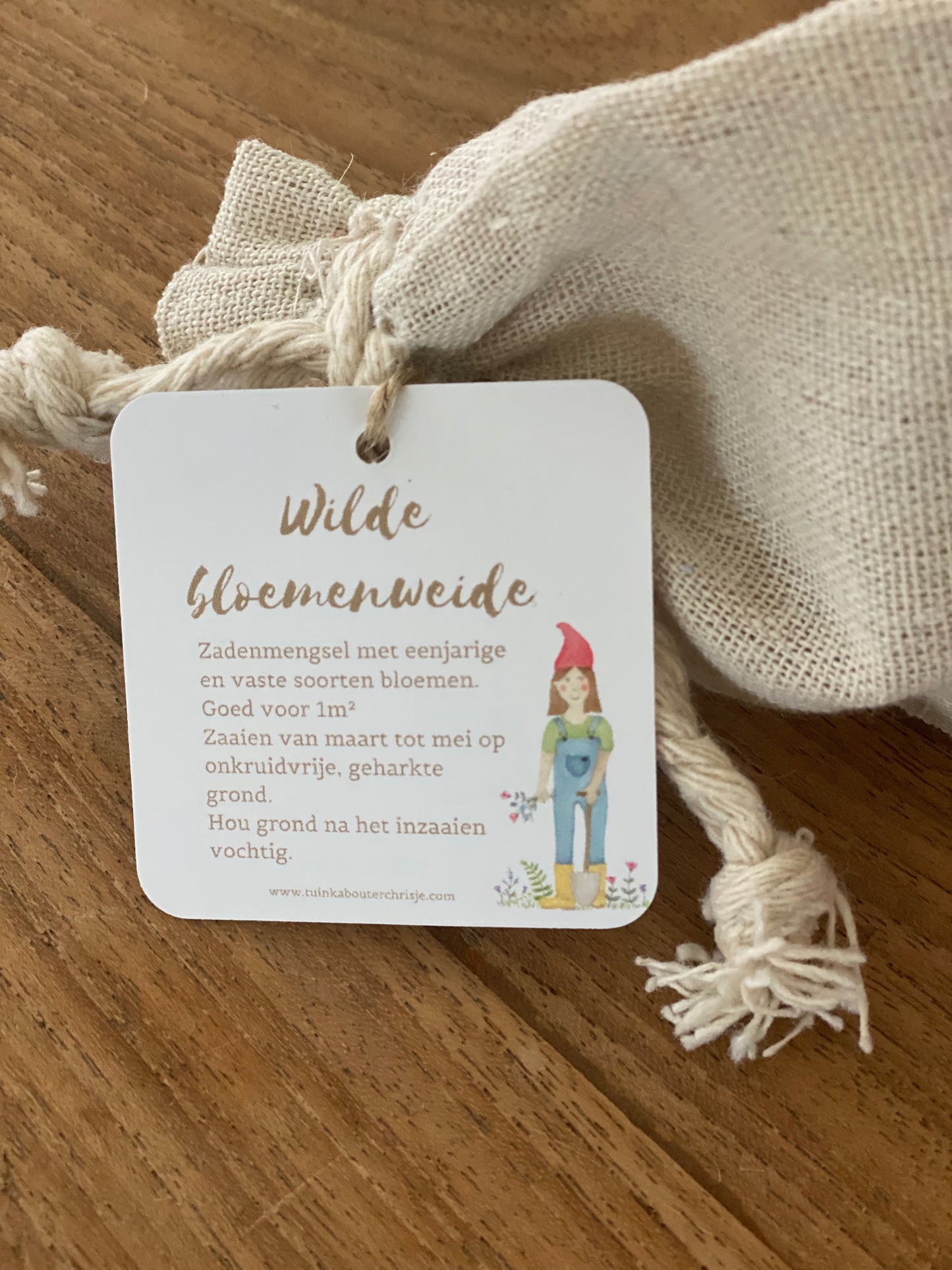 Dankeschön-Samen wilde Blumenwiese in einem Leinenbeutel