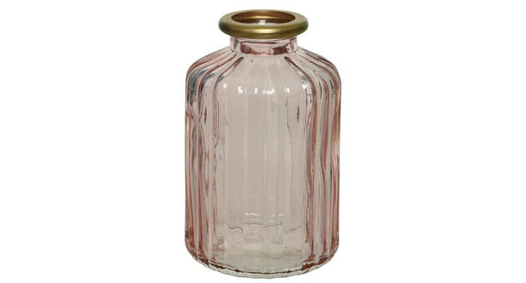 flesvaasje gekleurd met gouden randje - Tuinkabouter Chrisje