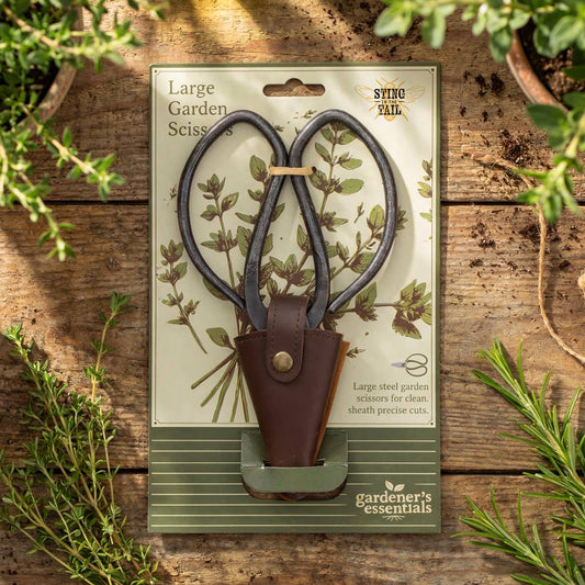 Grote tuinschaar met etui van vegan leer - Tuinkabouter Chrisje
