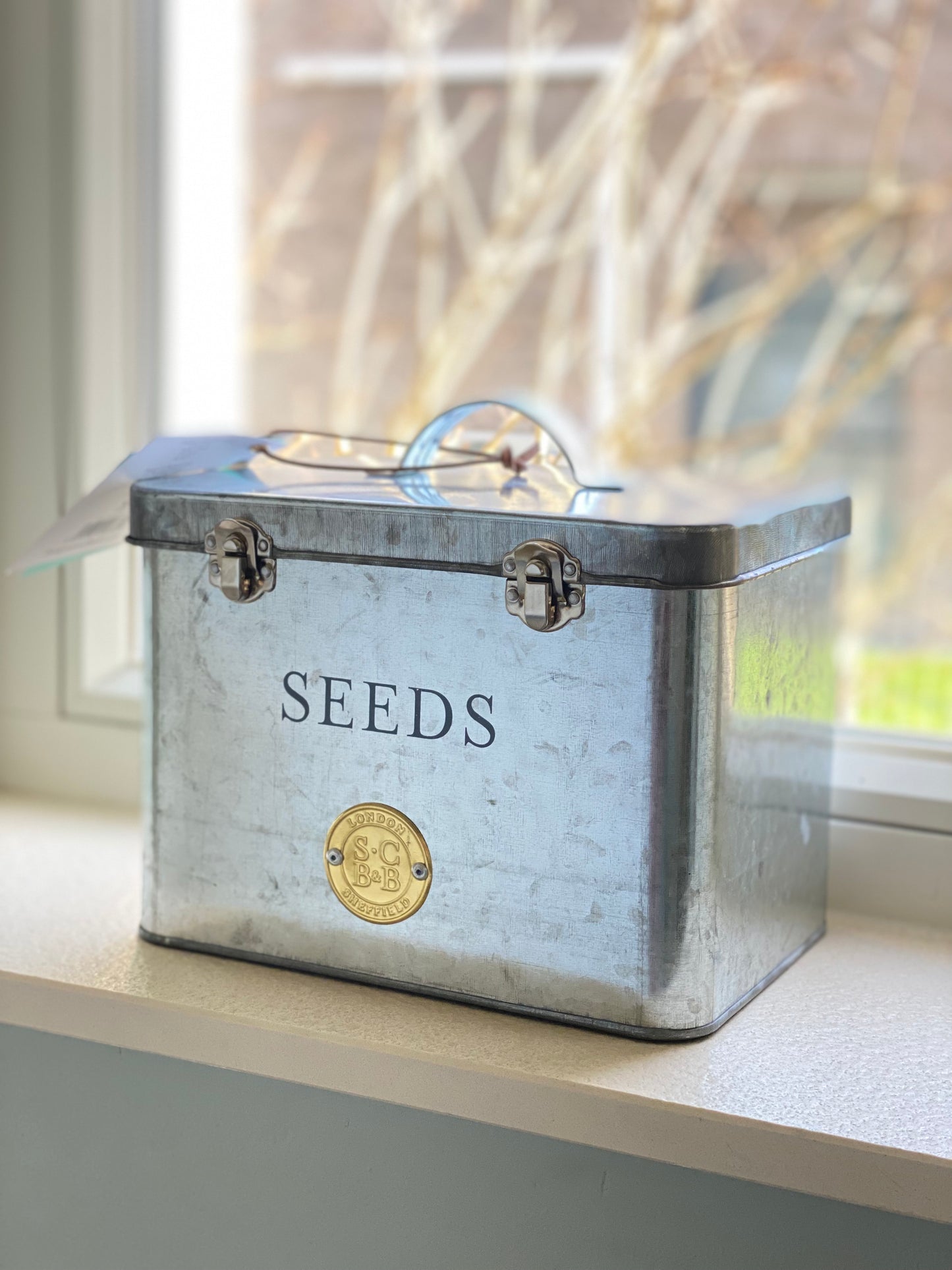 Sophie Conran galvanized seed storage box