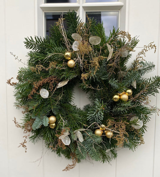Kerstkrans Goud - handgemaakt door Tuinkabouter Chrisje - Tuinkabouter Chrisje