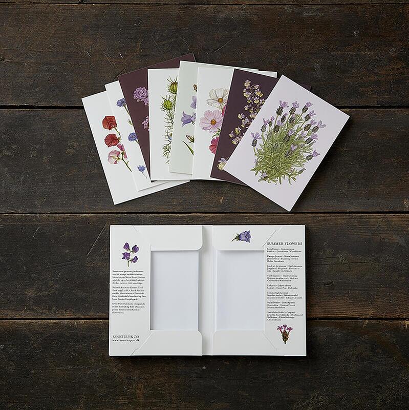 Wenskaarten "Zomerbloemen" - Set van 8 kaarten met enveloppe - Tuinkabouter Chrisje