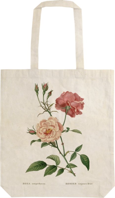 Tote bag met vintage bloemenprint - Tuinkabouter Chrisje